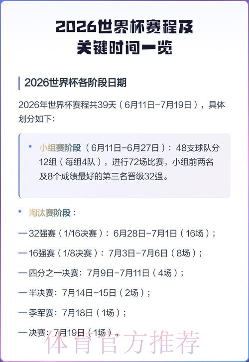 2026世界杯赛程一览实时赛程免费观看